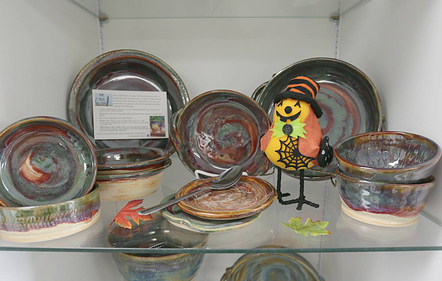This pottery from the Fine Field Pottery in Streator is available to purchase as a gift at the Heritage Corridor Starved Rock Country Welcome Center, an Illinois Made Gift Shoppe on Thursday, Oct. 6, 2022 in Utica.