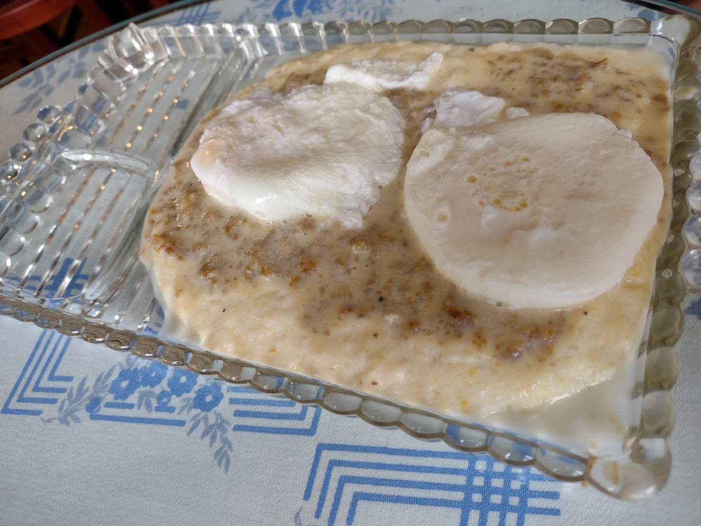 The Dixie Land at Good Morning Good Day Cafe in Streator offers two eggs, either poached or fried, over a bed of southern style grits full of cheddar cheese and crumbled sausage.