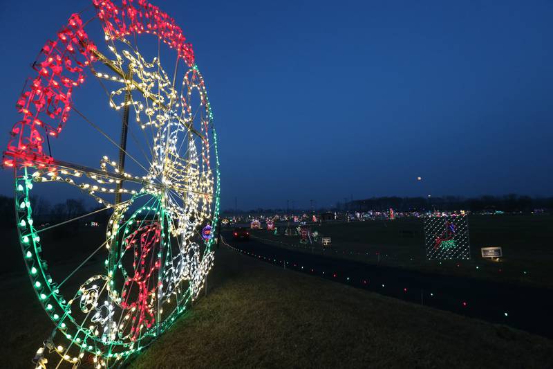 A Celebration of Lights display glows brightly during the Celebration of Lights on Thursday, Dec. 8, 2022 at Rotary Park in La Salle.