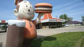 Woody...Burger Boy, whatever you call him, Oglesby statue a favorite roadside attraction