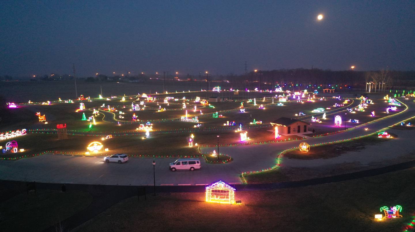 Motorists drive through the Celebration of Lights on Thursday, Dec. 8, 2022 at Rotary Park in La Salle.