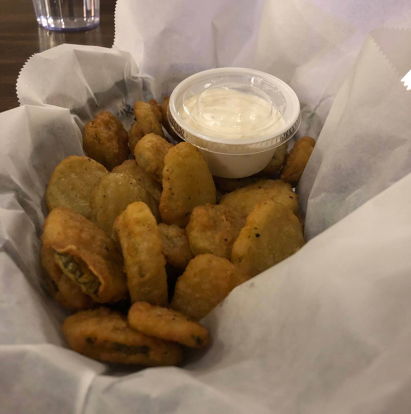 An image of the fried pickles at Joy and Ed's in Utica.