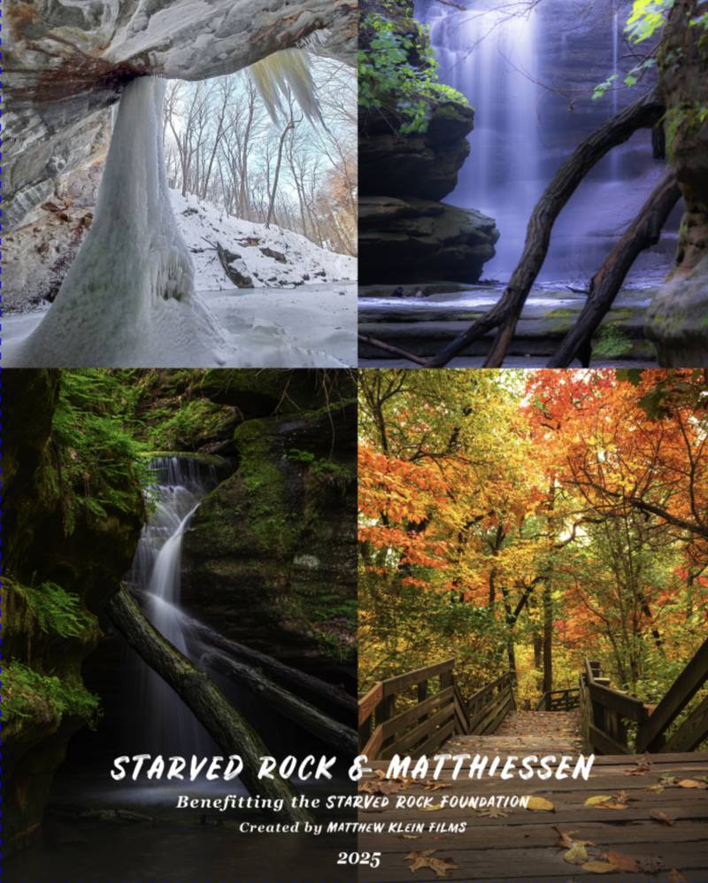 Starved Rock and Matthiessen calendars are available for purchase in stores and preorder online, with 100% of the proceeds being donated to the Starved Rock Foundation.