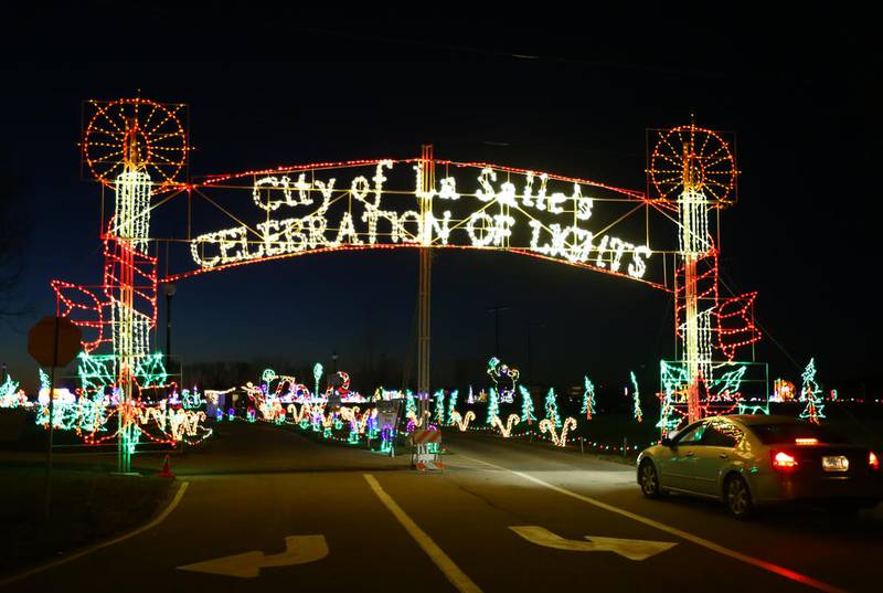 The entrance to the city of La Salle's Celebration of Lights at Rotary Park.