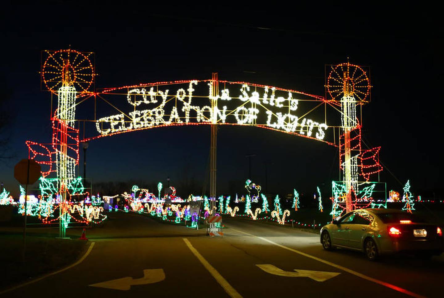The entrance to the City of La Salle's Celebration of Lights at Rotary Park in La Salle. The park opened its display to the public Monday.
