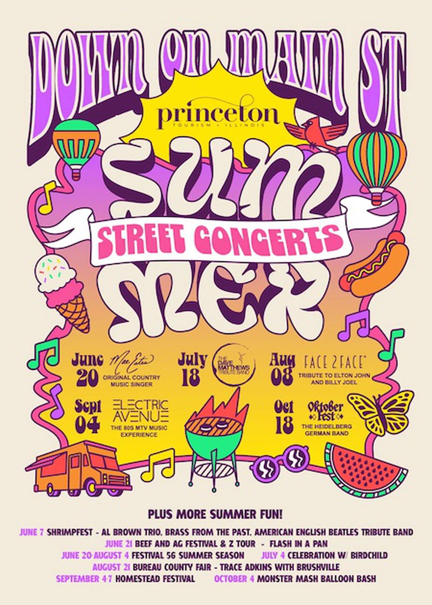 A look a the full season line-up for Princeton's Down on Main Street Summer Concert series.

Photo provided by Heritage Corridor Destinations